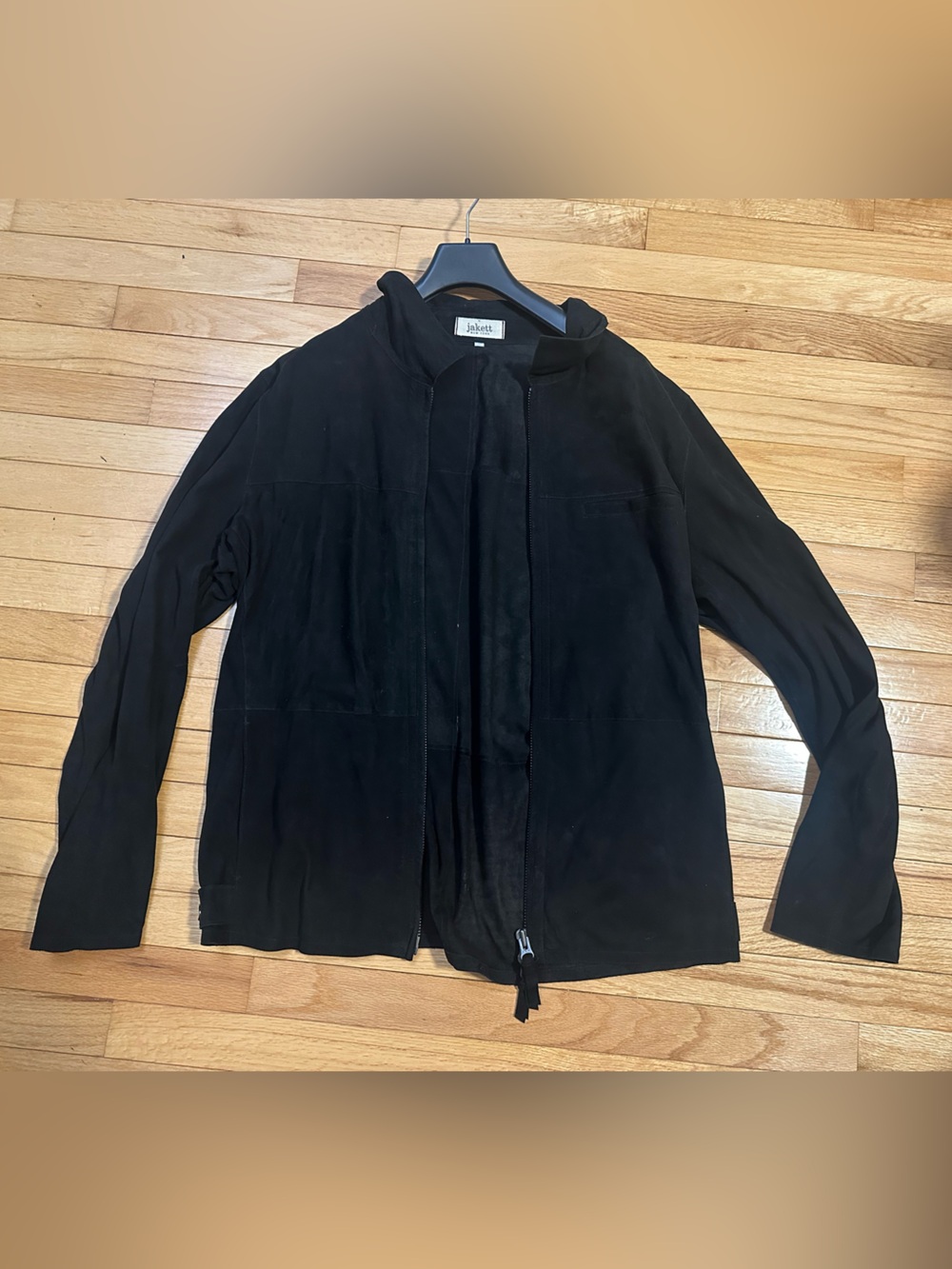 Jakett New York Men’s Black Zip-Front Leather Jacket Size Large